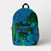 Kalksteen Abstract in Greens en Aqua Blues Bag Bedrukte Rugzak (Voorkant)