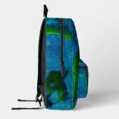 Kalksteen Abstract in Greens en Aqua Blues Bag Bedrukte Rugzak (Links)