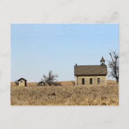 Kalksteen Bichet Schoolhouse in Kansas Briefkaart