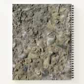 Kalksteen Fossielen met Jouw naam en Monogram op Notitieboek (Achterkant)