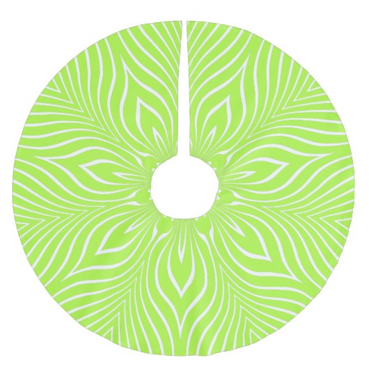 Kalksteen Groen en Witte Striped Bloem Kerstboom Rok (Voorkant)