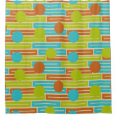 Kalksteen groen, kaneel bruin, rechthoeken van Tur Douchegordijn (Voorkant)