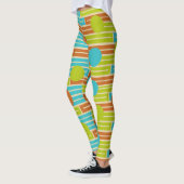 Kalksteen groen, kaneel bruin, rechthoeken van Tur Leggings (Links)