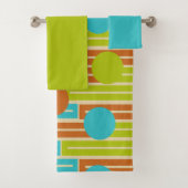 Kalksteen groen, kaneel bruin, Turquoise Rechthoek Bad Handdoek (Insitu)