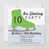 Kalksteen Groen Schaats Datum Ice Skating Birthday Kaart (Voorkant)