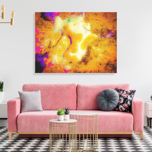 Kalksteen in Mustard Canvas Afdruk (Insitu (Woonkamer))