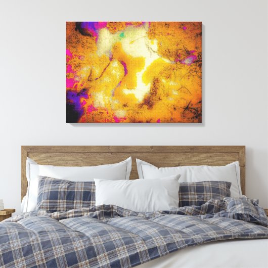 Kalksteen in Mustard Canvas Afdruk (Insitu (Slaapkamer))