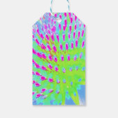 Kalksteengroen en Paarse Abstracte-klonventilator Cadeaulabel (Achterkant)