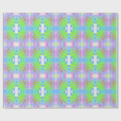 Kalksteengroen en Paarse Abstracte-klonventilator Cadeaupapier (Vlak)