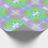 Kalksteengroen en Paarse Abstracte-klonventilator Cadeaupapier (Hoek)