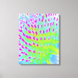 Kalksteengroen en Paarse Abstracte-klonventilator Canvas Afdruk