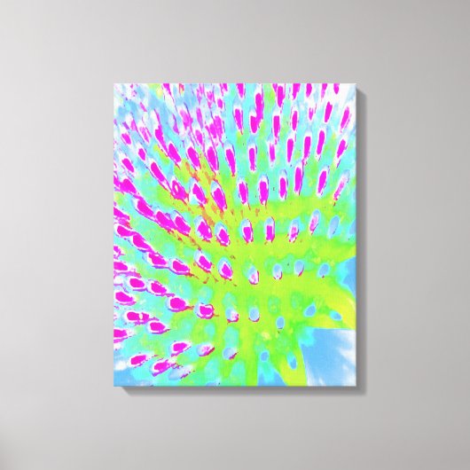 Kalksteengroen en Paarse Abstracte-klonventilator Canvas Afdruk (Voorkant)