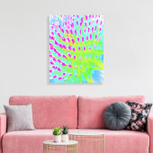 Kalksteengroen en Paarse Abstracte-klonventilator Canvas Afdruk (Insitu (Woonkamer))