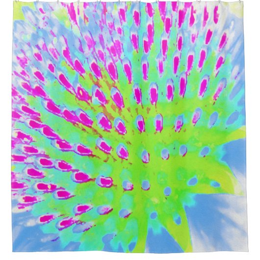Kalksteengroen en Paarse Abstracte-klonventilator Douchegordijn (Voorkant)