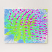 Kalksteengroen en Paarse Abstracte-klonventilator Legpuzzel (Horizontaal)