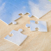 Kalksteengroen en Paarse Abstracte-klonventilator Legpuzzel (Zijkant)