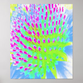 Kalksteengroen en Paarse Abstracte-klonventilator Poster