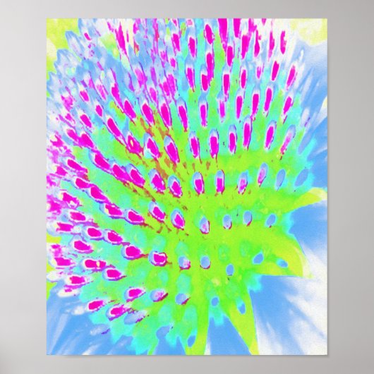 Kalksteengroen en Paarse Abstracte-klonventilator Poster (Voorkant)