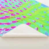 Kalksteengroen en Paarse Abstracte-klonventilator Sherpa Deken (3/4)