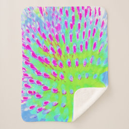 Kalksteengroen en Paarse Abstracte-klonventilator Sherpa Deken