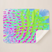 Kalksteengroen en Paarse Abstracte-klonventilator Sherpa Deken (Voorkant (horizontaal))