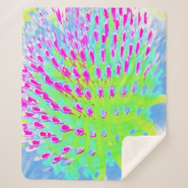 Kalksteengroen en Paarse Abstracte-klonventilator Sherpa Deken