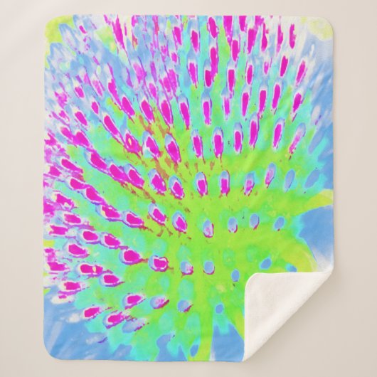 Kalksteengroen en Paarse Abstracte-klonventilator Sherpa Deken (Voorkant)