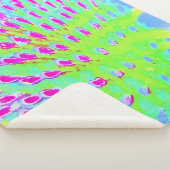 Kalksteengroen en Paarse Abstracte-klonventilator Sherpa Deken (3/4)