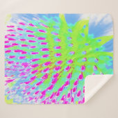 Kalksteengroen en Paarse Abstracte-klonventilator Sherpa Deken (Voorkant (horizontaal))