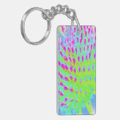 Kalksteengroen en Paarse Abstracte-klonventilator Sleutelhanger (Voorkant Links)