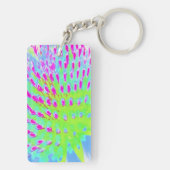 Kalksteengroen en Paarse Abstracte-klonventilator Sleutelhanger (achterkant)