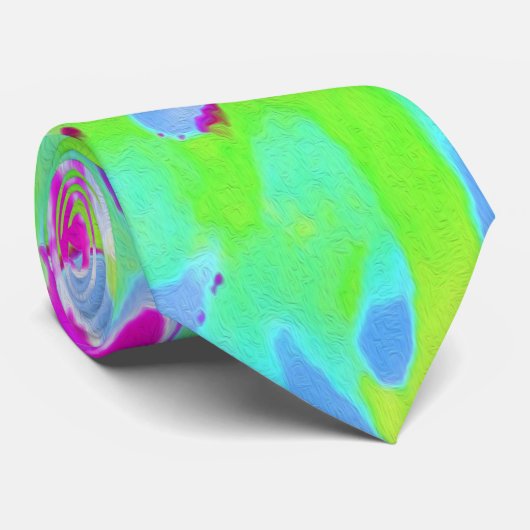 Kalksteengroen en Paarse Abstracte-klonventilator Stropdas (Opgerold)