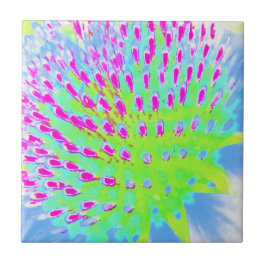 Kalksteengroen en Paarse Abstracte-klonventilator Tegeltje