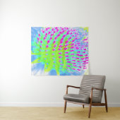 Kalksteengroen en Paarse Abstracte-klonventilator Wandkleed (In Situ (horizontaal))