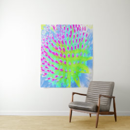 Kalksteengroen en Paarse Abstracte-klonventilator Wandkleed