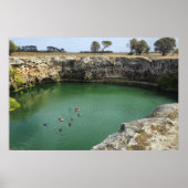 Kalksteenkliffen en smaragdgroen water poster (Voorkant)