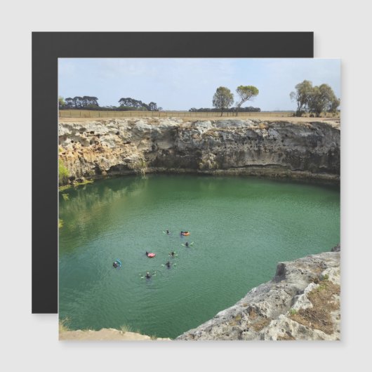 Kalkstenen kliffen en smaragdgroene wateren Magnet (Voorkant / Achterkant)