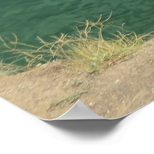 Kalkstenen kliffen en smaragdgroene wateren poster (Hoek)