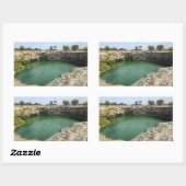 Kalkstenen kliffen en smaragdgroene wateren rechthoekige sticker (Vel)