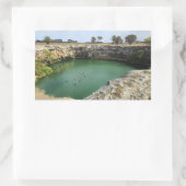 Kalkstenen kliffen en smaragdgroene wateren rechthoekige sticker (Tas)