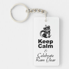 Kalktemelebrate Ram Jaar Monogram 2side KC Sleutelhanger