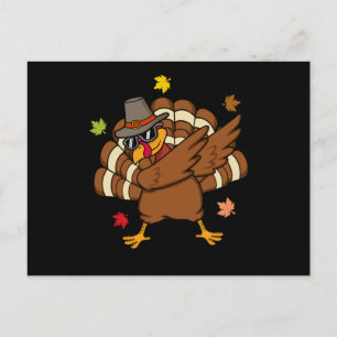 Kalkuun Dabbing Grappige Thanksgiving Familie Mann Briefkaart
