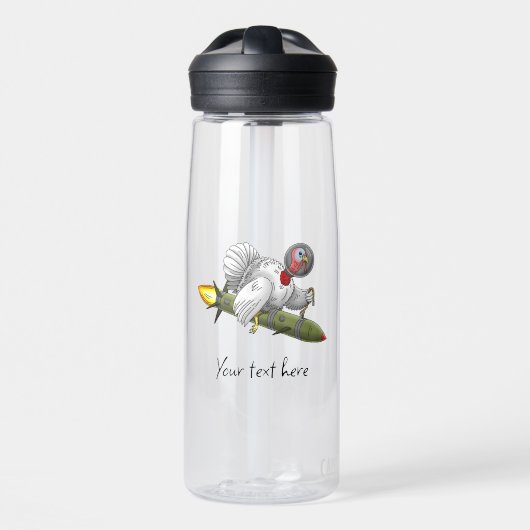 Kalkuun in de ruimte raket waterfles (Voorkant)