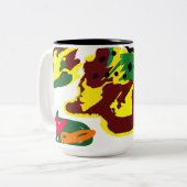 Kalkverf  tweekleurige koffiemok (Voorkant links)