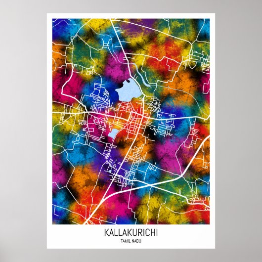 Kallakurichi Tamil Nadu Stadsplattegrond Poster (Voorkant)