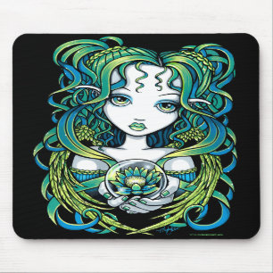 "Kallan" Green Lotus Water Angel Mousepad Muismat