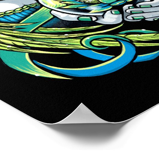 "Kallan" Green Lotus Water Angel Poster (Hoek)