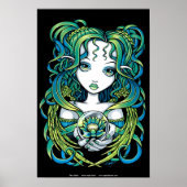 "Kallan" Green Lotus Water Angel Poster (Voorkant)