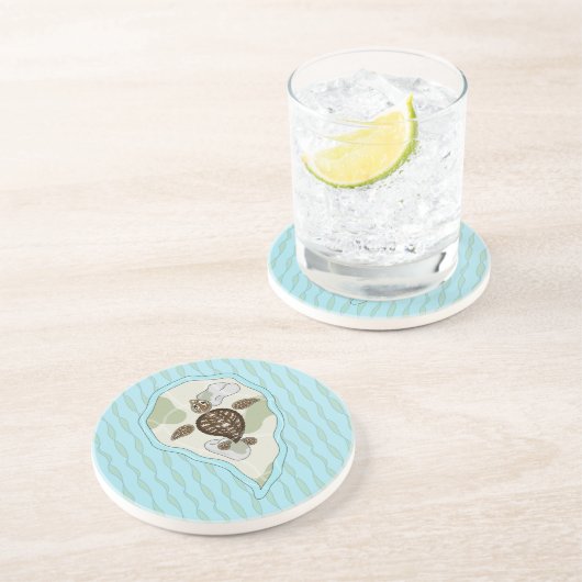 Kallie het Zee Schildpad Onderzetter (Zijkant)