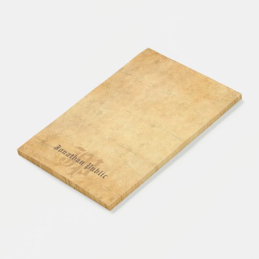 Kalligrafeerde Elegant Monogram Sjabloon Post-it® Notes (Schuin)